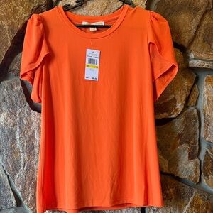 Michael Kors Vibrant Orange Short Sleeve Top